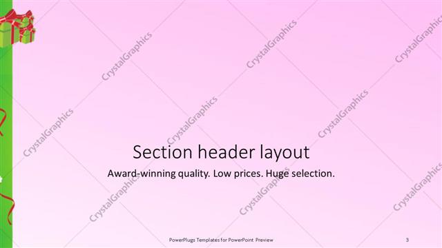 Section Header presentation slide layout
