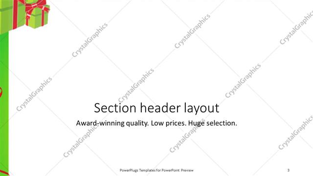 Section Header presentation slide layout
