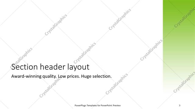 Section Header presentation slide layout