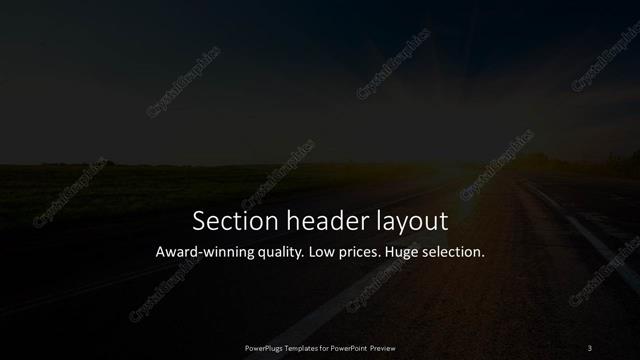 Section Header presentation slide layout