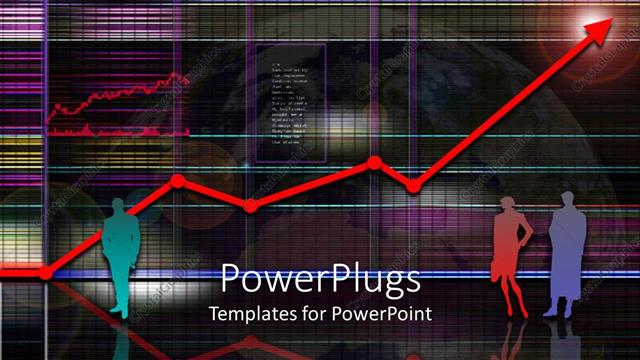  Presentation with abstract business - A black background with a lot of texts in front