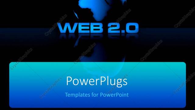  Presentation with web technology - Black background with shiny globe and the word 'web'