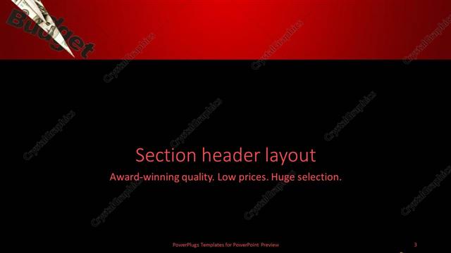Section Header presentation slide layout