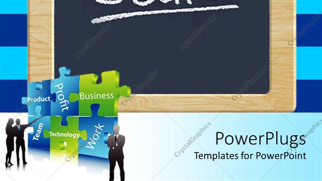  Presentation with goals - Black chalkboard with goals written and business jigsaw puzzle?
