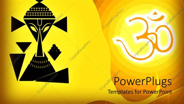  Presentation with ganesha - Black depiction of Lord Ganesha on a yellow background