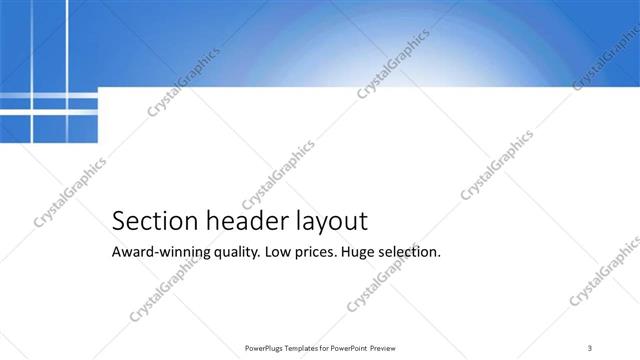 Section Header presentation slide layout