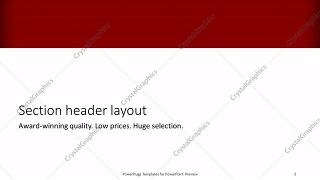 Section Header presentation slide layout