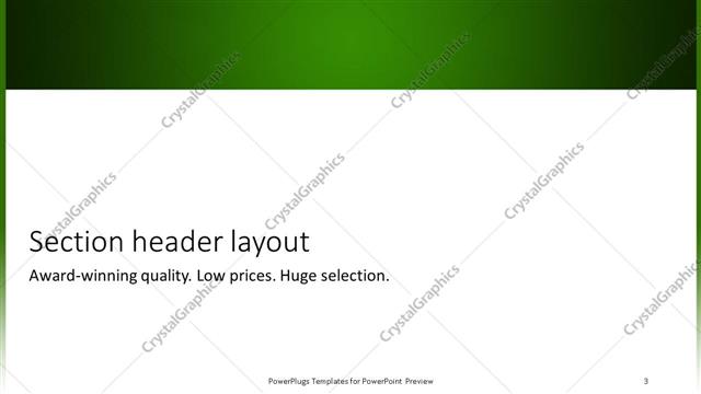 Section Header presentation slide layout
