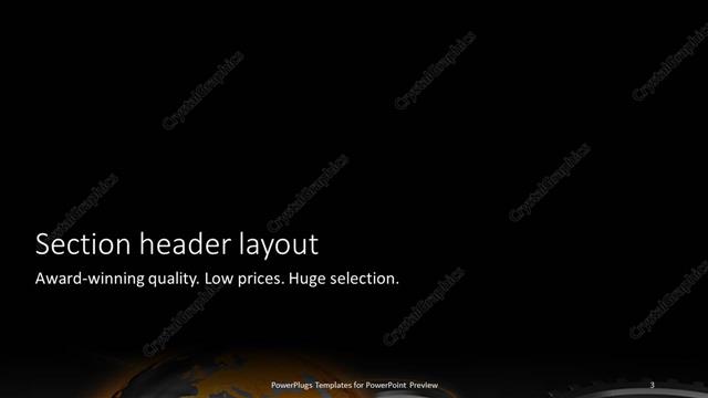 Section Header presentation slide layout