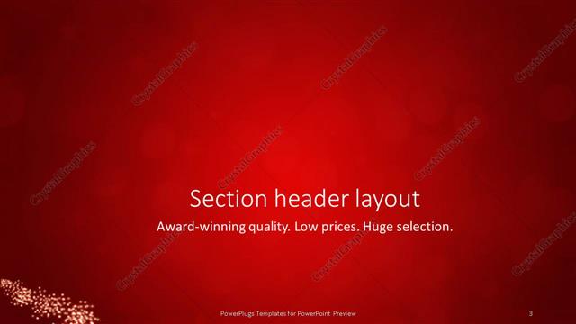 Section Header presentation slide layout