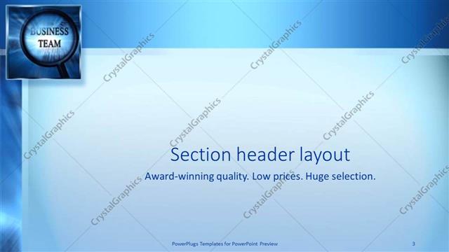 Section Header presentation slide layout