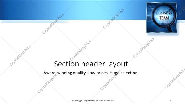 Section Header presentation slide layout