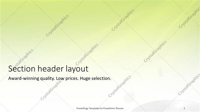 Section Header presentation slide layout