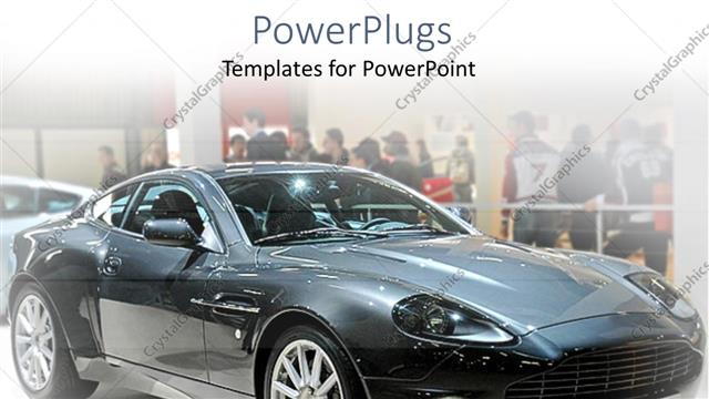  Presentation with sports car - Black sleek sports car in a show room with people watching