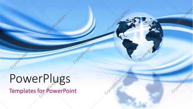  Presentation with blue wave - Black and transparent globe with blue wave background