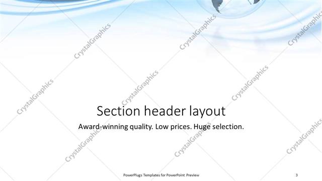 Section Header presentation slide layout