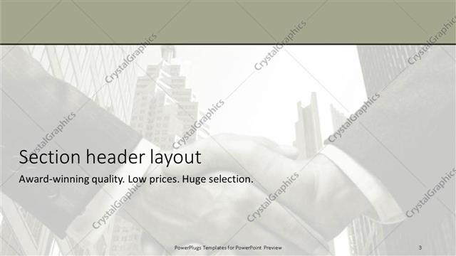Section Header presentation slide layout