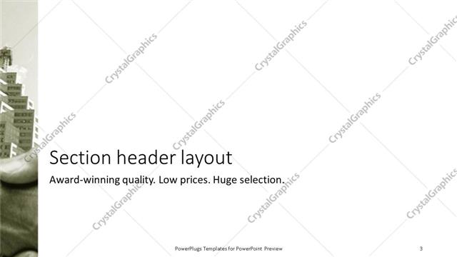 Section Header presentation slide layout