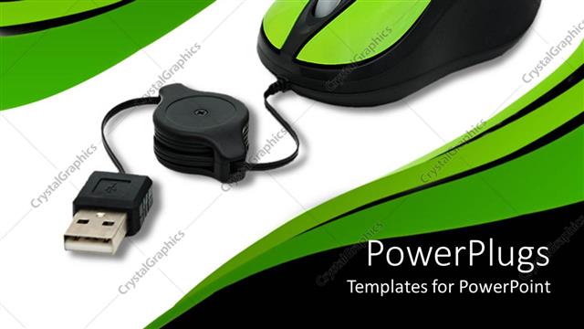  Presentation with black white - Black and white wired mouse on a white background