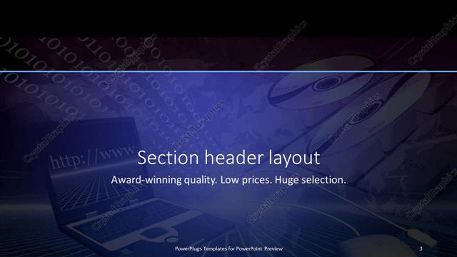 Section Header presentation slide layout