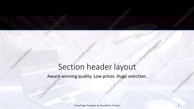Section Header presentation slide layout