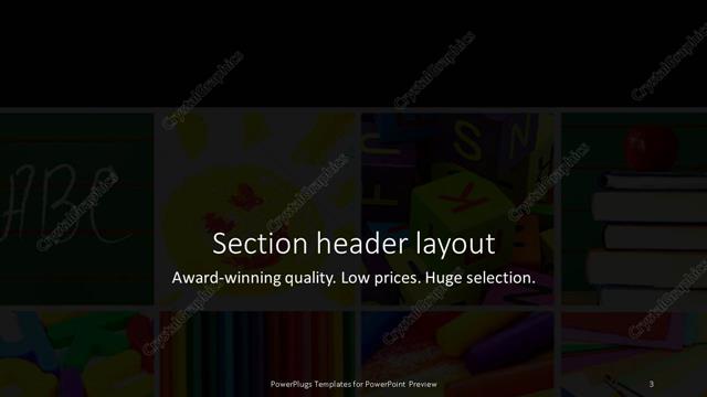 Section Header presentation slide layout