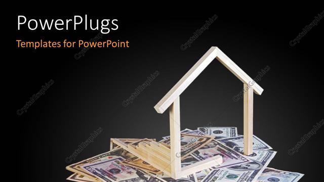  Presentation with money - A blackish background and a number of dollars