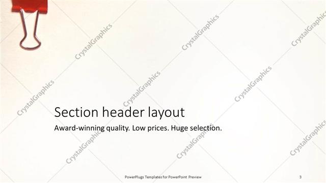 Section Header presentation slide layout