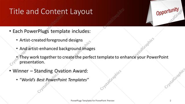 Title and Content presentation slide layout