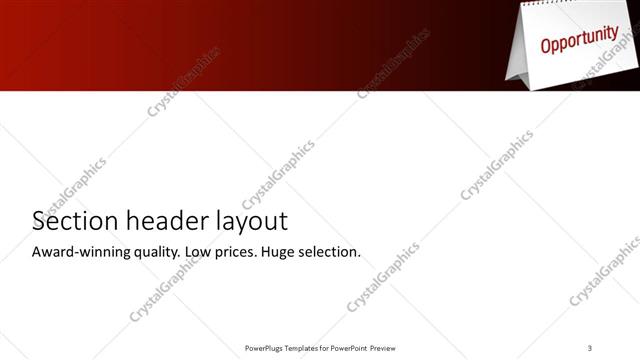 Section Header presentation slide layout