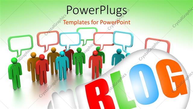  Presentation with blog - Blog light bulb with colorful 3D people on white background?