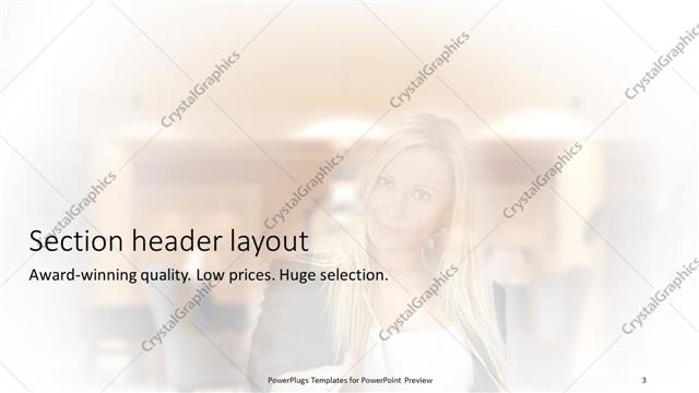 Section Header presentation slide layout