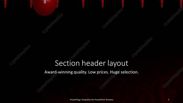 Section Header presentation slide layout