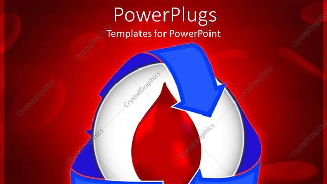  Presentation with blood transfusion - Blood transfusion with blood circulation icon in red background