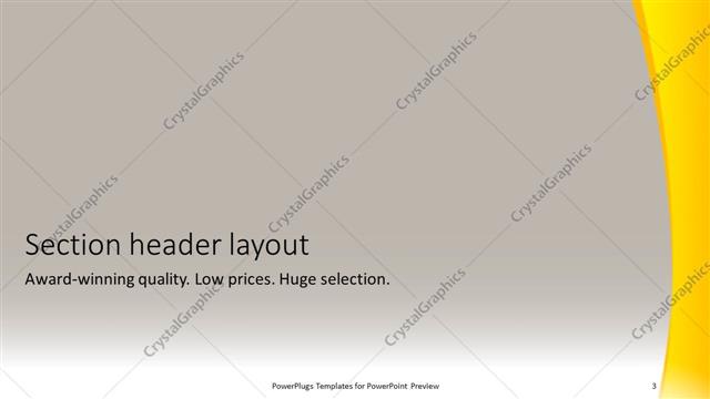 Section Header presentation slide layout