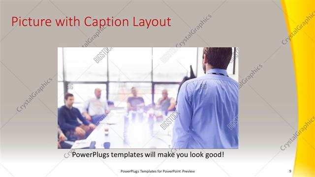Picture with Caption presentation slide layout