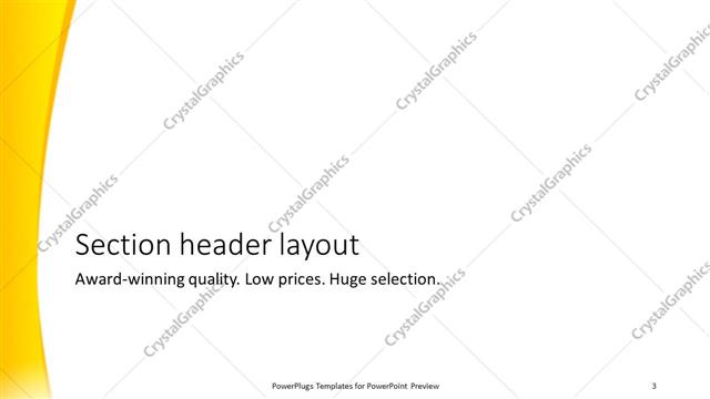 Section Header presentation slide layout