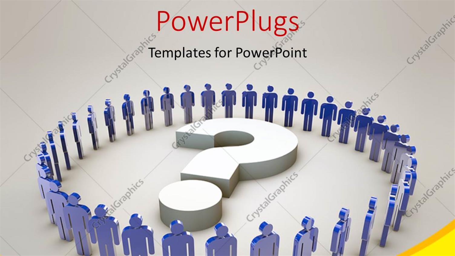 Featuring Blue 3D People Form Circle round 3D Question Mark Symbol 