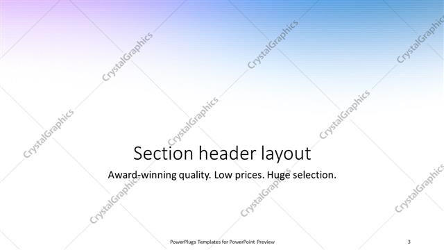 Section Header presentation slide layout