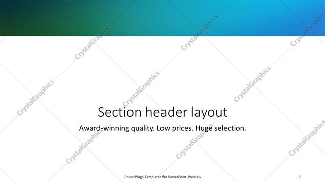 Section Header presentation slide layout