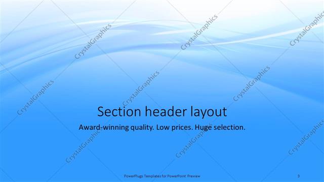 Section Header presentation slide layout
