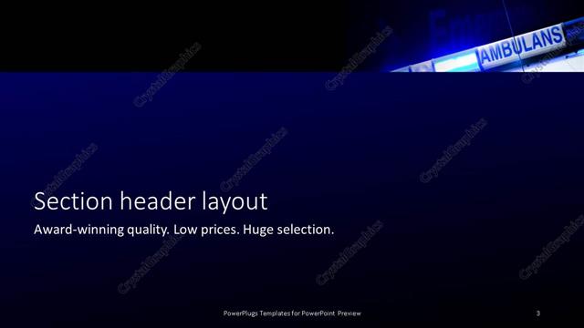 Section Header presentation slide layout