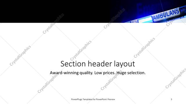 Section Header presentation slide layout