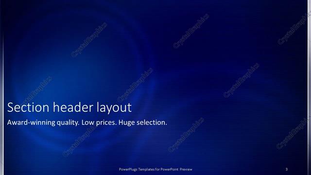 Section Header presentation slide layout