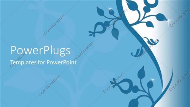  Presentation with blue flower - Blue background with flower design