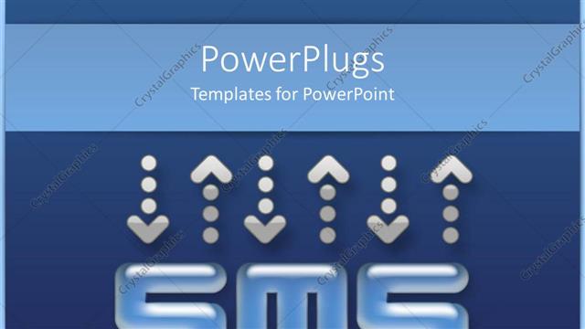 Presentation with acronym - Blue background with Short Messaging Service acronym and dotted arrows