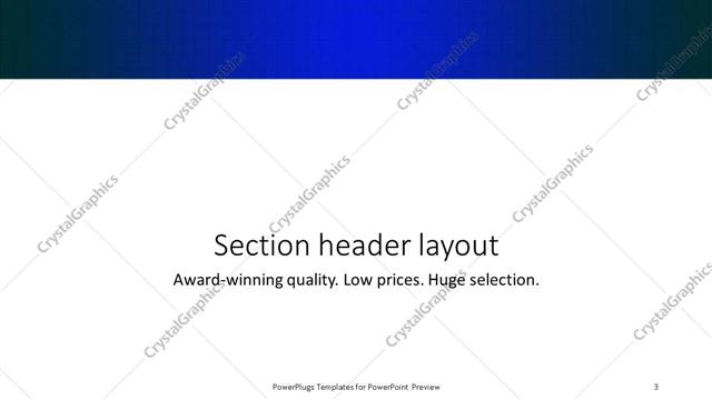 Section Header presentation slide layout