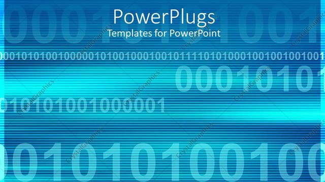  Presentation with binary blue - Blue binary numbers on striped background