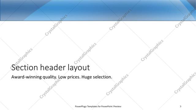 Section Header presentation slide layout