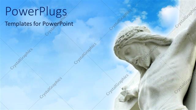  Presentation with christ - Blue cloudy sky with carving of Christ on cross